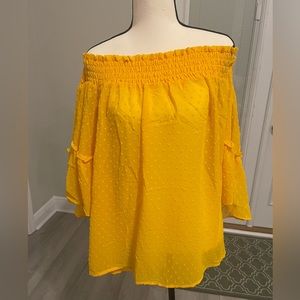 Dot Embellished Off-The-Shoulder Top